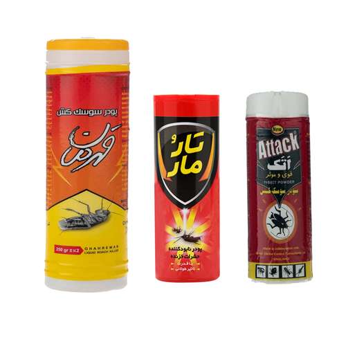 پودر سوسک کش و حشره کش مدل attack100-taromar.100-Ghareman.250 وزن 450 گرم مجموعه 3 عددی
