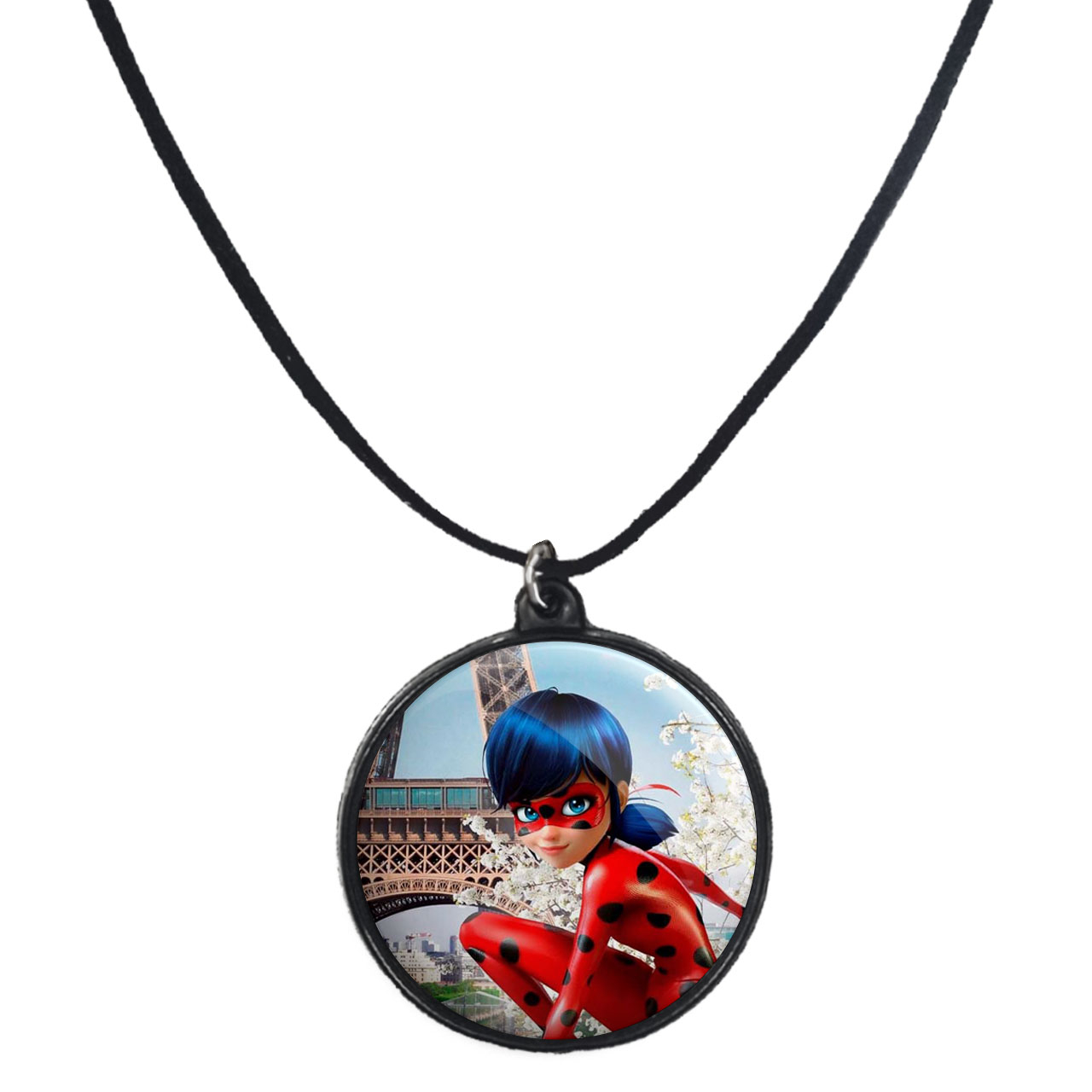 گردنبند پرمانه طرح کفشدوزکی کد pmb.1070 مدل دو طرفه