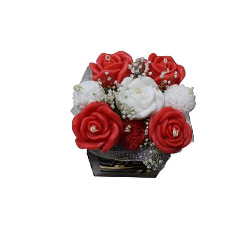 شمع دست ساز مدل باکس گل کد 404