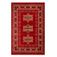 فرش ماشینی 700 شانه فرش بزرگمهر زمینه قرمز لاکی حاشیه سبز مدل 78105