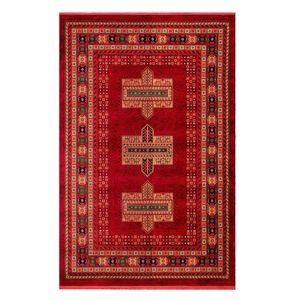 فرش ماشینی 700 شانه فرش بزرگمهر زمینه قرمز لاکی حاشیه سبز مدل 78105