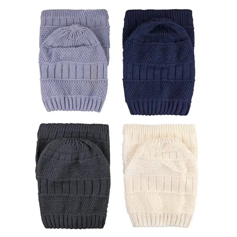 ست کلاه و شال گردن بافتنی طرح شیطونی داخل خز مدل 4718