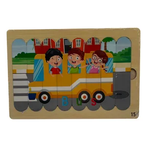 پازل 8 تکه مدل کرکره ای طرح اتوبوس مناسب برای کودکان