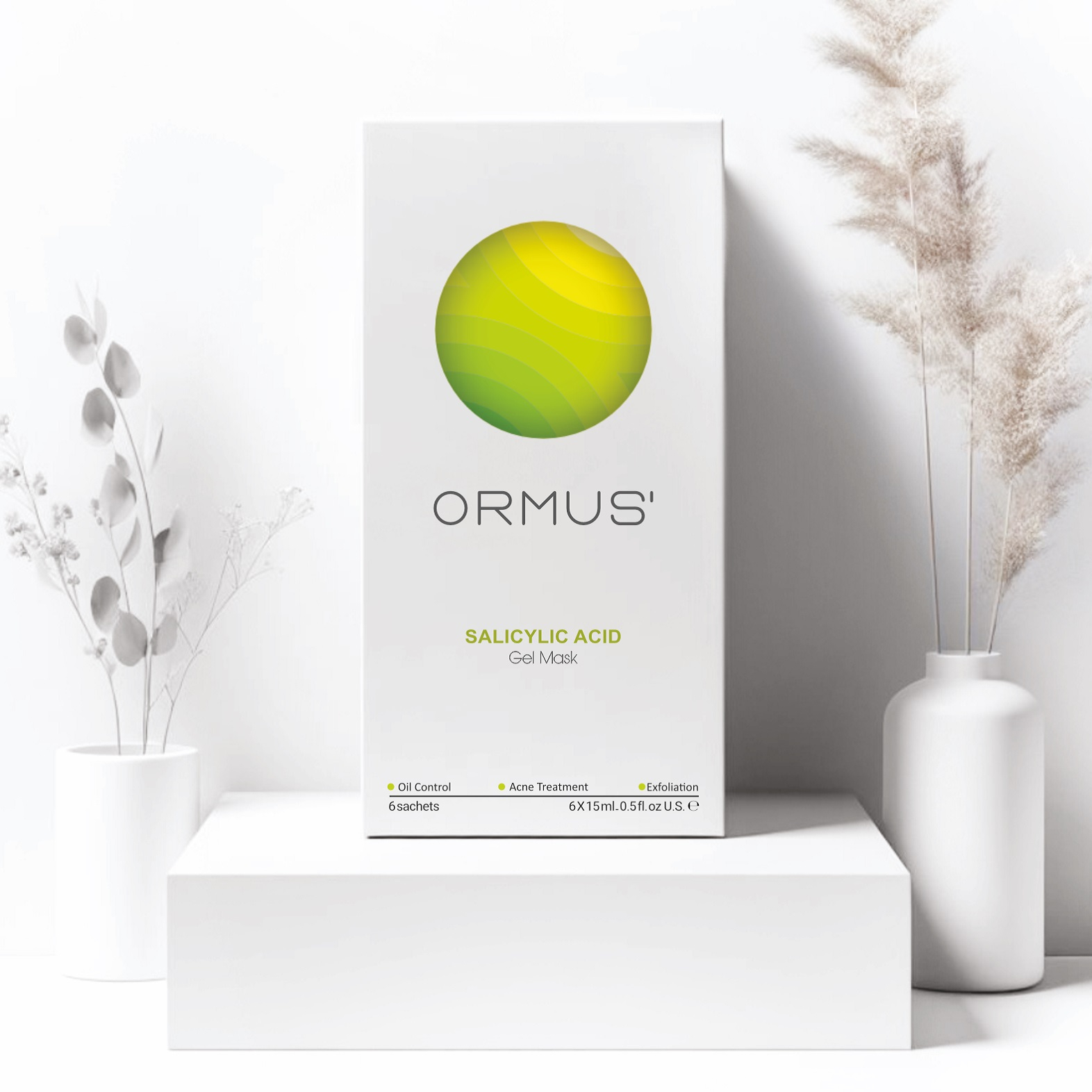 ژل ماسک صورت اورموس مدل سالیسیلیک اسید حجم 15 میلی لیتر بسته 6 عددی