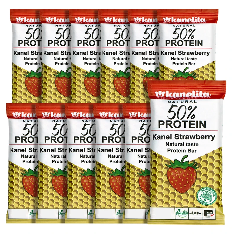 پروتئین بار گیاهی کنل توت فرنگی کنلیتا - 45 گرم بسته 12 عددی