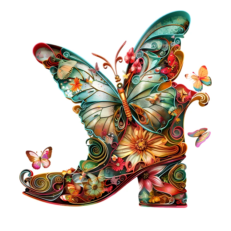 استیکر پارچه و لباس پاد آفرین مدل کارتونی طرح پروانه کد S5679