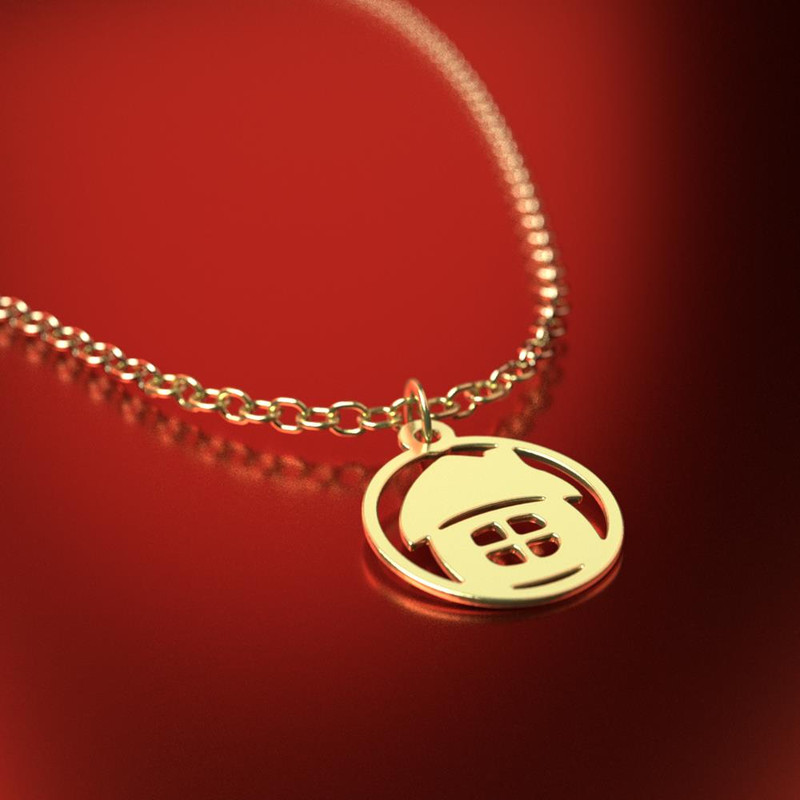 آویز ساعت طلا 18 عیار زنانه مدوپد مدل خانه کد CA11472