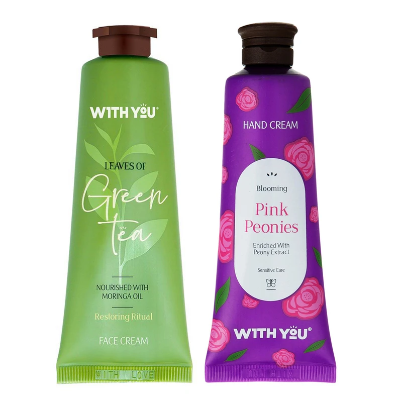 کرم مرطوب کننده ویت یو مدل GREEN TEA and Pink Peonies حجم 50 میلی لیتر مجموعه 2 عددی