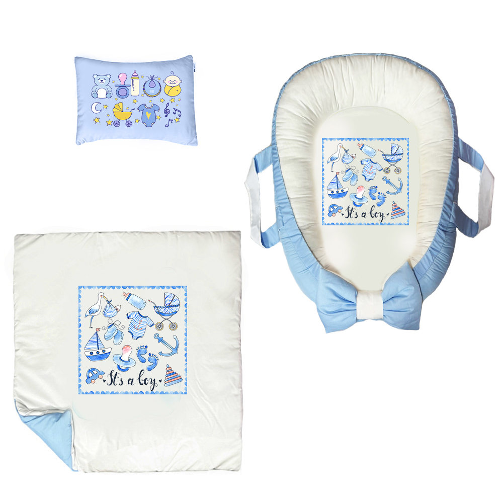 سرویس خواب 3 تکه نوزاد پادآفرین مدل گارد محافظ طرح پسرانه کد PG025