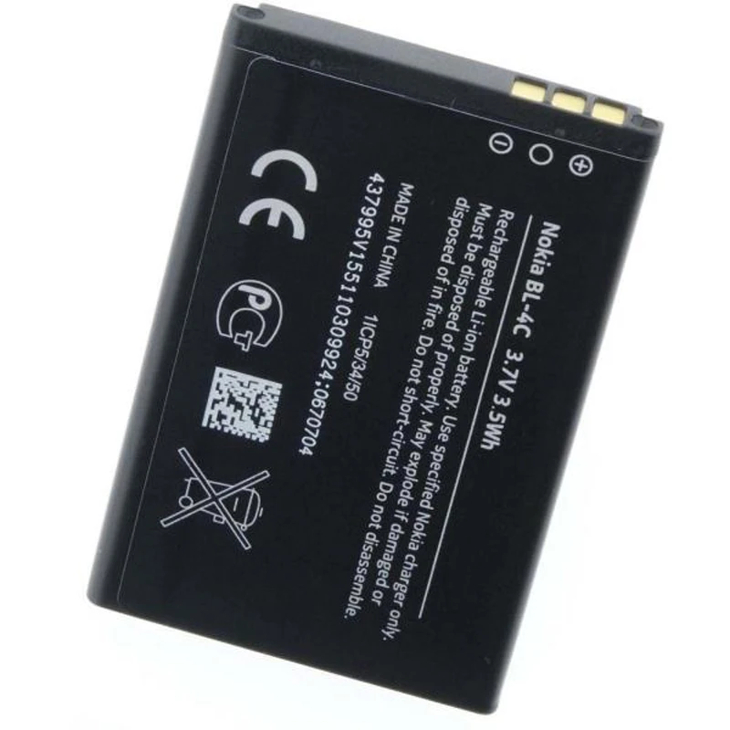 باتری موبایل مدل BL-4C ظرفیت ۹۵۰ میلی آمپر ساعت مناسب برای گوشی موبایل نوکیا 6300