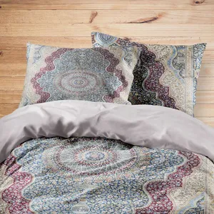 سرویس روتختی مدوپد طرح فرش لچک و ترنج مدل C-Ghom087 یک نفره 4 تکه