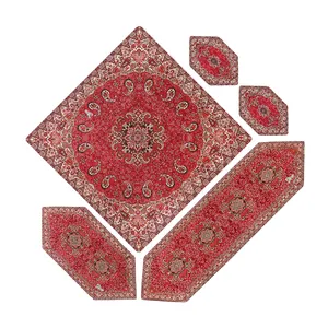 ست 5 تکه رومیزی ترمه مدل نسترن کد 5.5rd