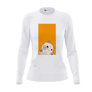 تی شرت آستین بلند زنانه مدل گربه