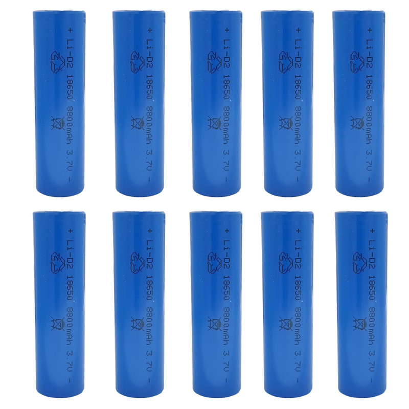 باتری لیتیوم-یون قابل شارژ مدل Li-D2-18650 ظرفیت8800 میلی آمپر ساعت بسته 10 عددی