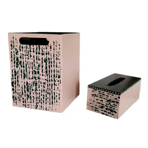 ست سطل و جای دستمال مدل طرحدار کد 330