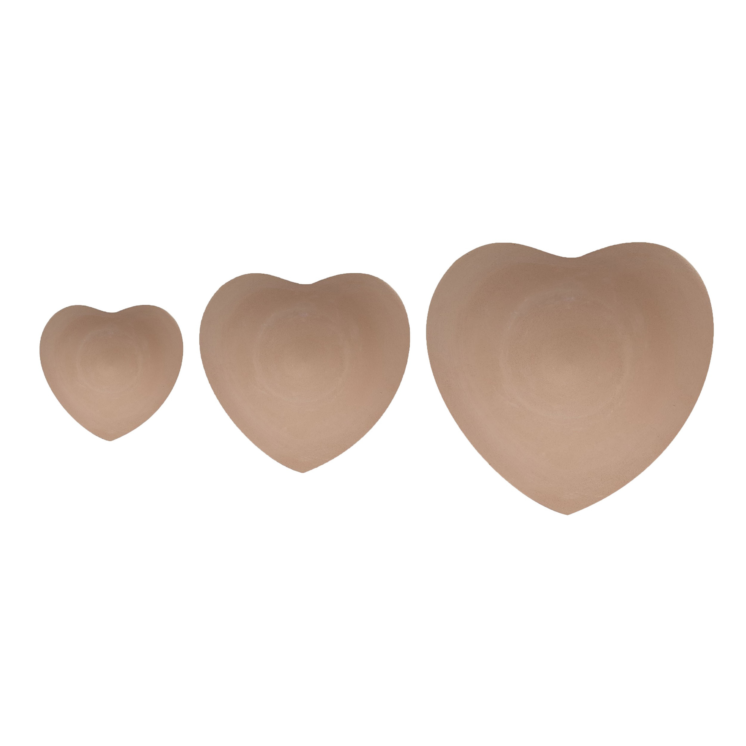 بشقاب دیوارکوب سفالی مدل قلب مجموعه 3 عددی