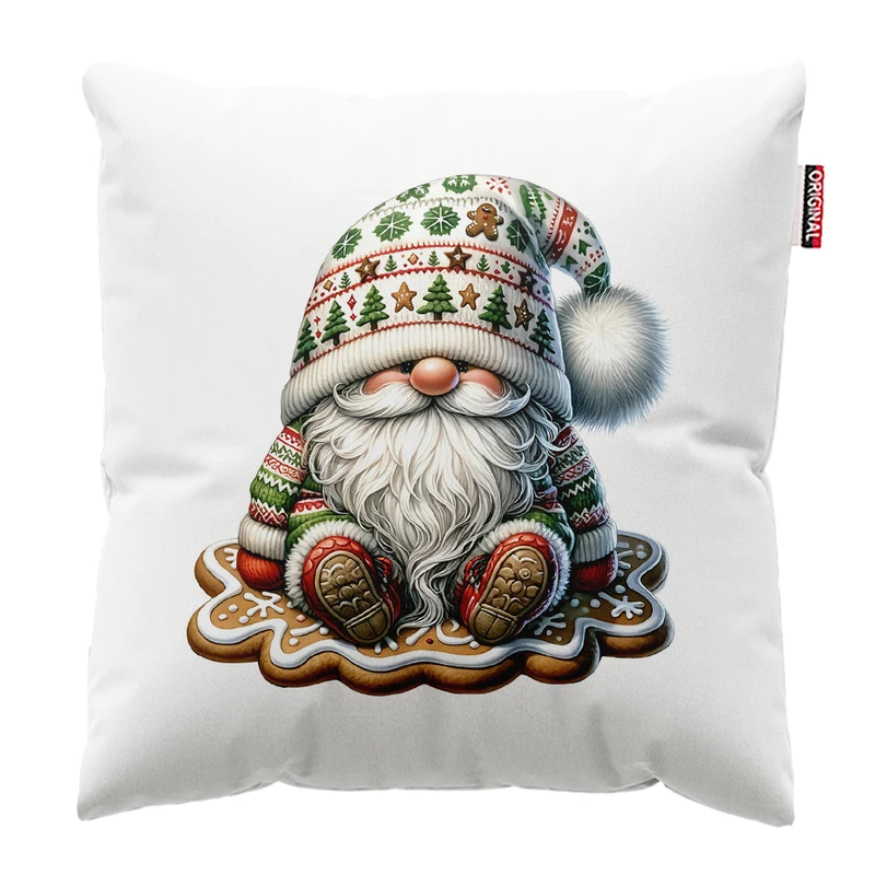 کوسن پاد آفرین مدل کریسمس طرح بابانوئل کاج گوزن آدم برفی کد PK302644 سایز 30*30 سانتی متر