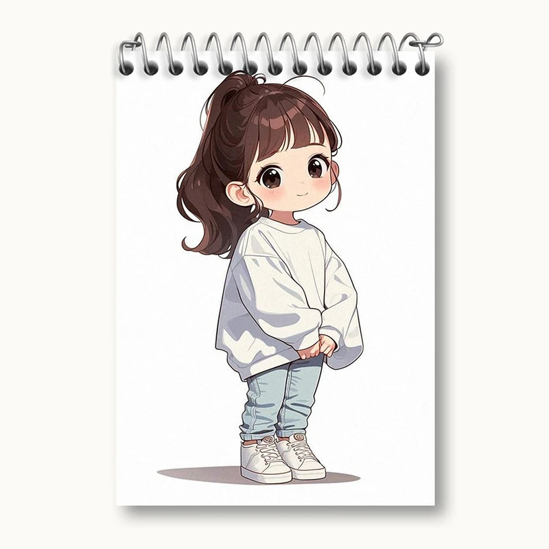 دفتر یادداشت 50 برگ خندالو طرح دخترانه کیوت کد N1833