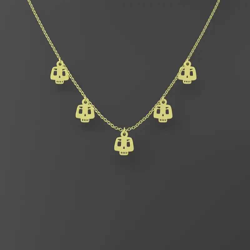 گردنبند طلا 18 عیار زنانه مدوپد مدل جمجمه کد RNA10337