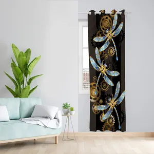 پرده طرح سنجاقک مدل مخمل پانچی کد 2300 z سایز 140x200 سانتی متر