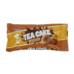 کیک دوقلو با مغز کرم کاکائو و طعم فندق شیبابا - 80 گرم بسته 36 عددی