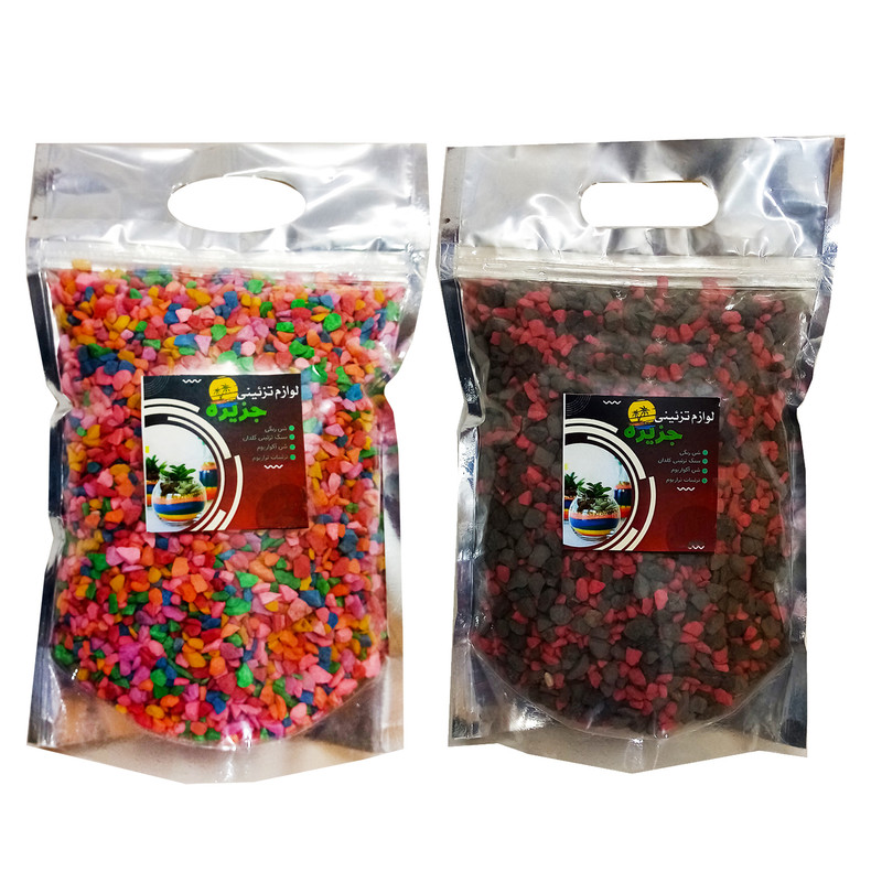 سنگ تزئینی جزیره کد 1003 وزن 1500 گرم مجموعه 2 عددی