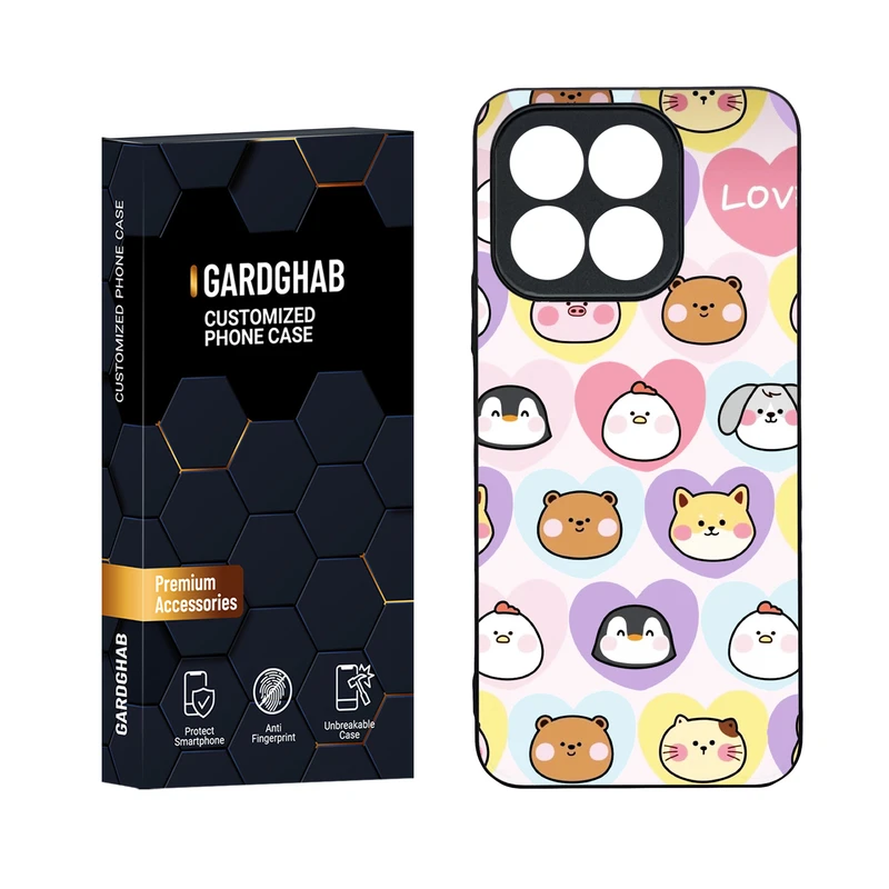 کاور گارد قاب مدل دور ژله ای پشت گلس فانتزی  مناسب برای گوشی موبایل آنر  Honor X6b 4G