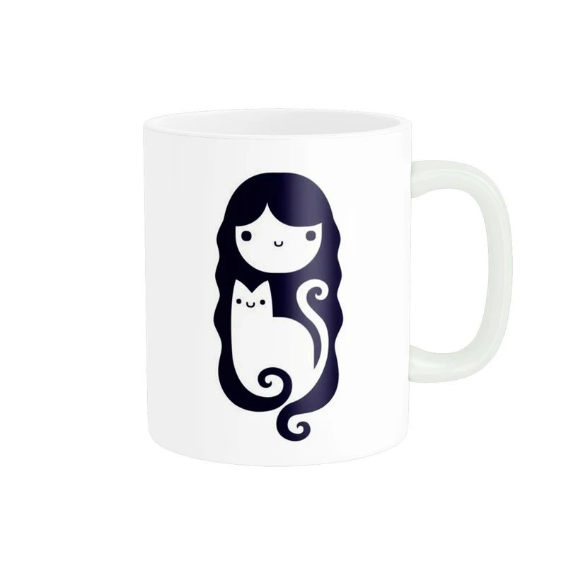 ماگ مدل دختر وگربه کد 75