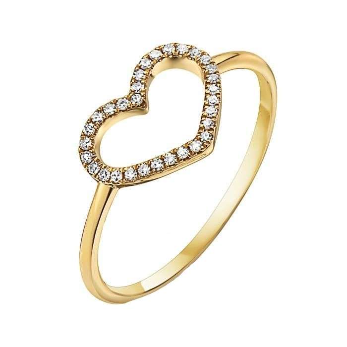  انگشتر طلا 18 عیار زنانه قیراط طرح قلب کد GH3647