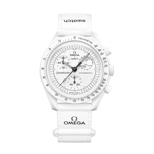 ساعت مچی عقربه-ای مکانیکی مدل omega x swatch mission to moonphase snoopy