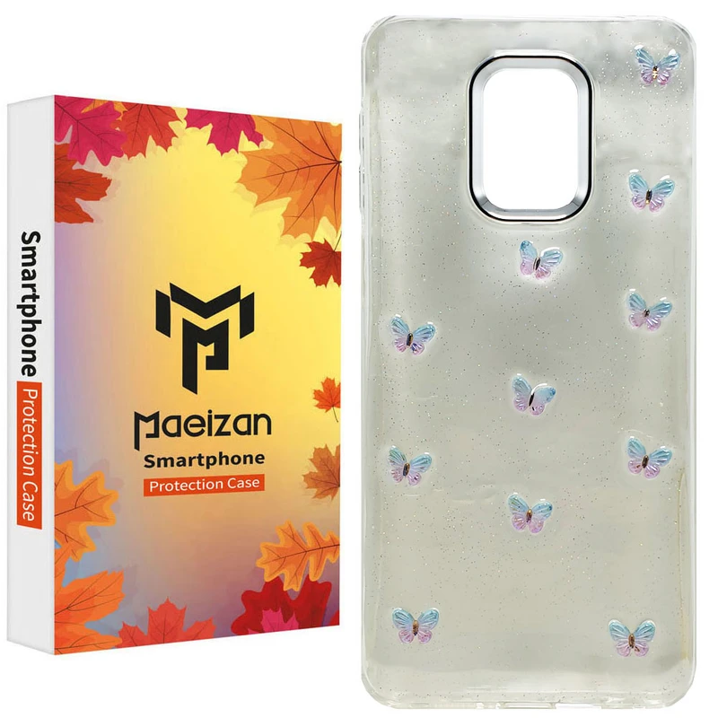 کاور پاییزان مدل پروانه شاینی طرح لاکچری مناسب برای گوشی موبایل شیائومی Redmi Note 9s / Note 9Pro / Note 9Pro Max 