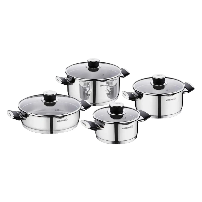 سرویس قابلمه تابه استیل 8 پارچه کرکماز مدل پرا کد 2087