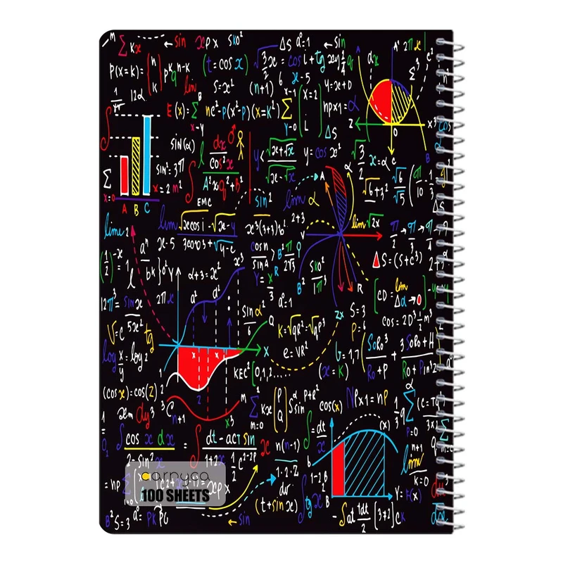 دفتر مشق 100 برگ سیمی کارنیکا طرح ریاضیات Mathematics کد 25430