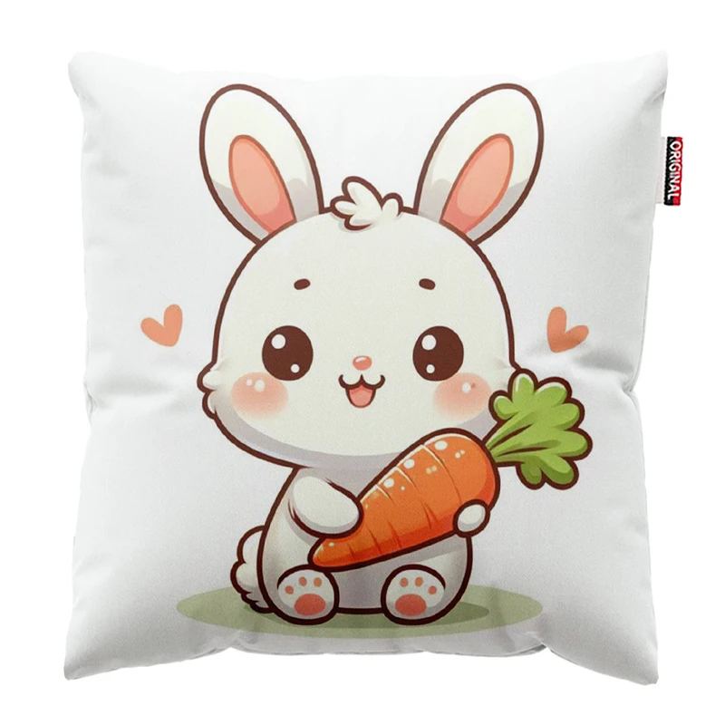 کوسن پاد آفرین مدل خرگوش ناز و هویج کد 238 سایز 30*30 سانتی متر