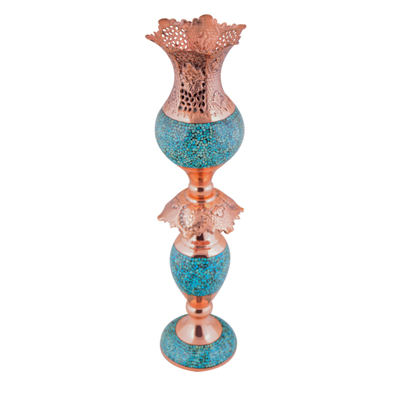 Turquoise inlaying Mirror and candlestick set, Bride Model