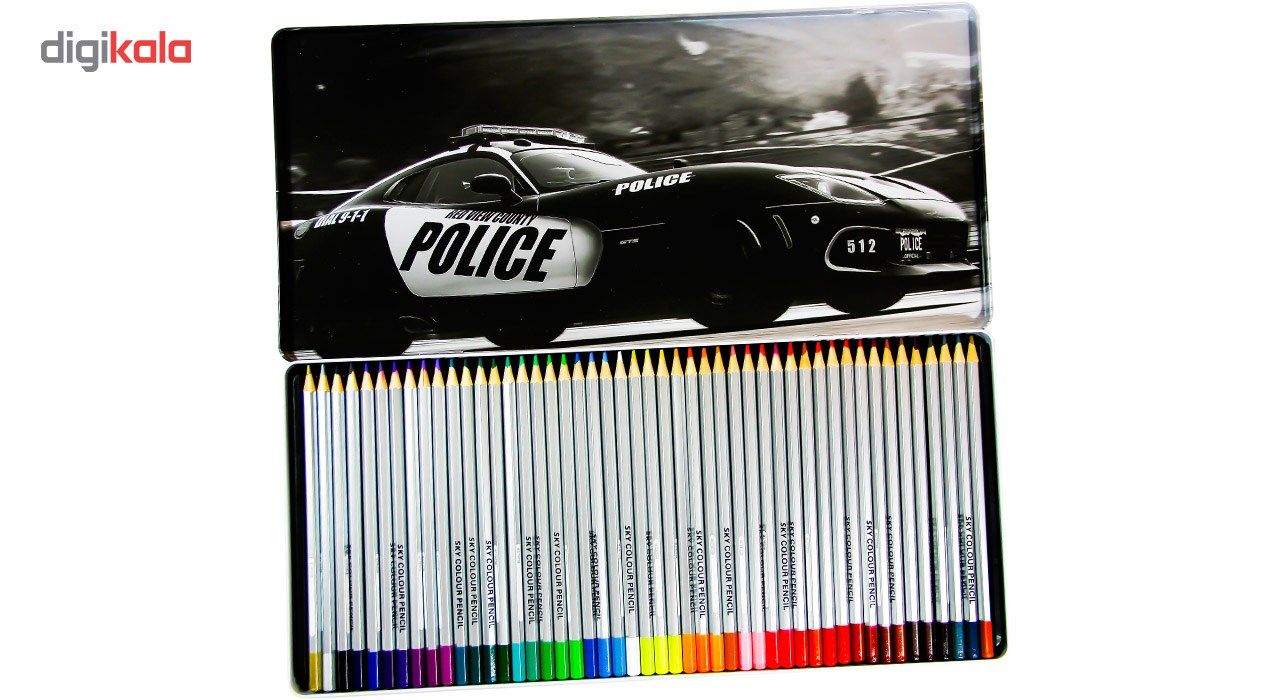 مداد رنگی 48 رنگ اسکای طرح ماشین پلیس