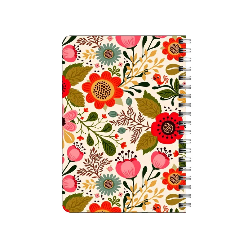 دفترچه یادداشت بامبیلیپ مدل چوبی طرح پترن گل گلی رنگ رنگی کد 4553214