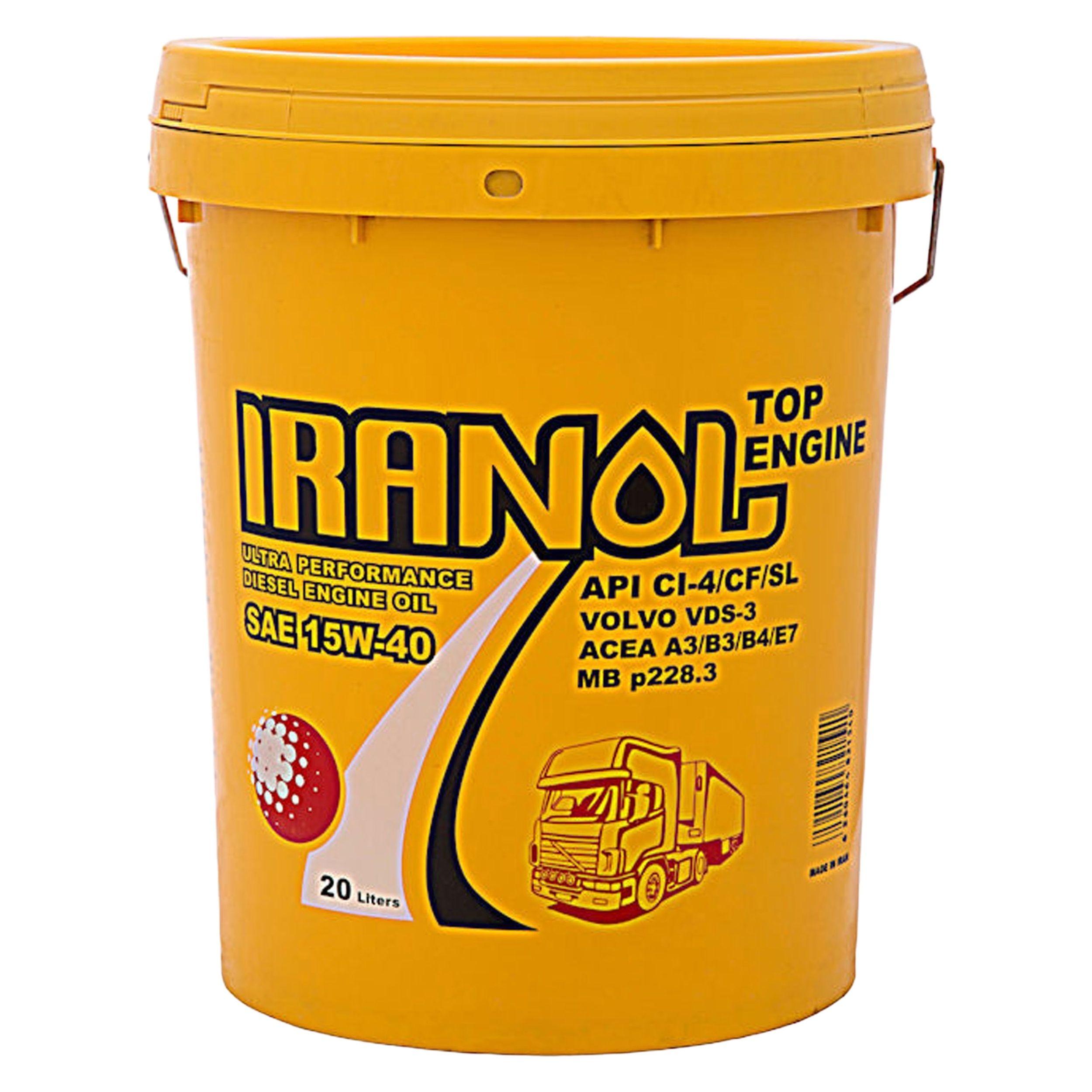 روغن موتور ایرانول طرح توزیع عادلانه مدل Top Engine حجم 20 لیتر