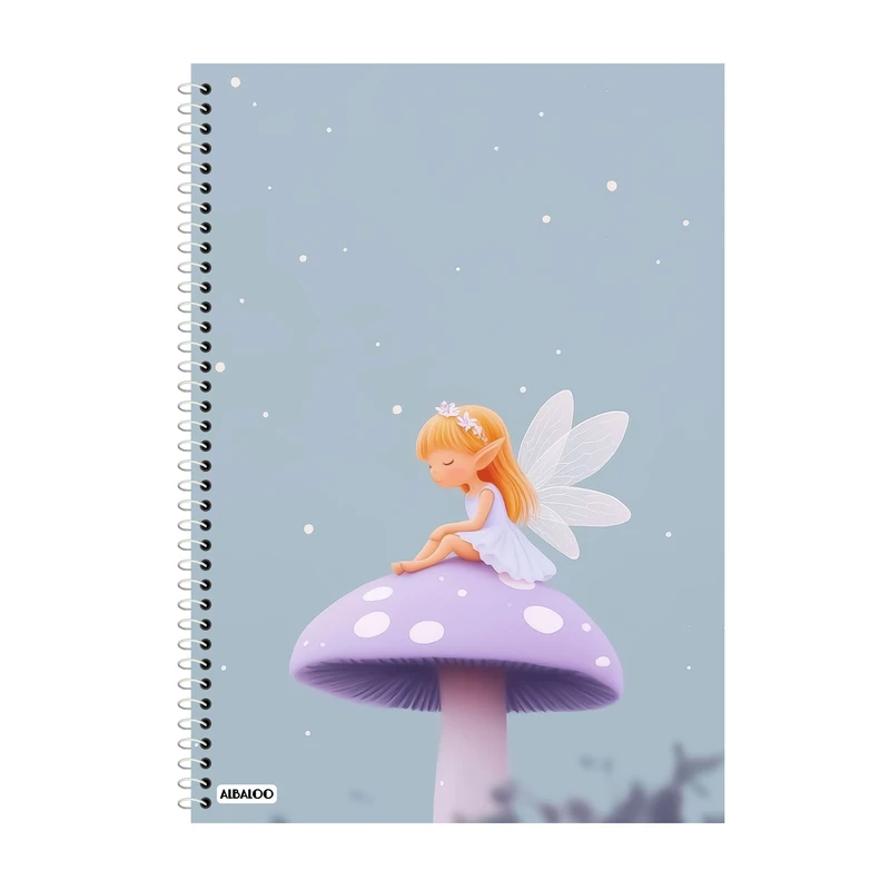 دفتر زبان 50 برگ آلبالو طرح دختر فانتزی کد 2212