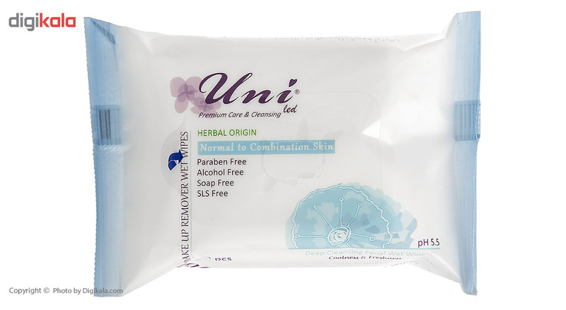 دستمال مرطوب پاک کننده آرایش مدل Normal to Combination Skin بسته 20 عددی