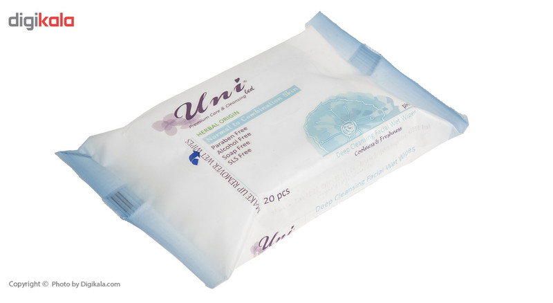 دستمال مرطوب پاک کننده آرایش مدل Normal to Combination Skin بسته 20 عددی