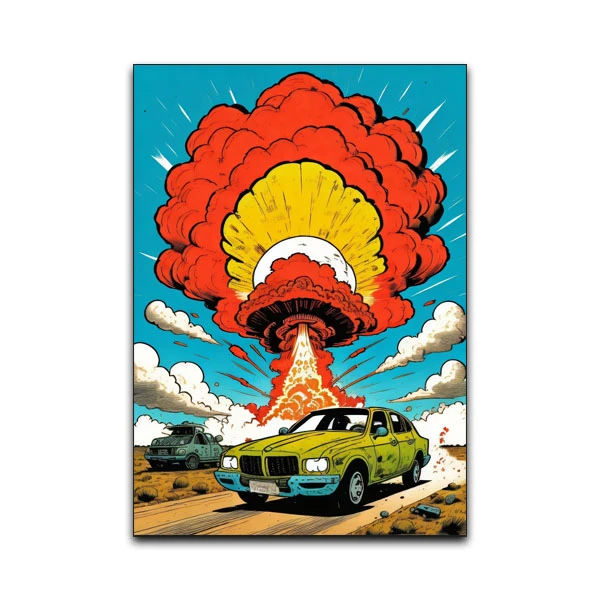 تابلو شاسی گوفی مدل کمیک ماشین طرح Car کد BOMB57