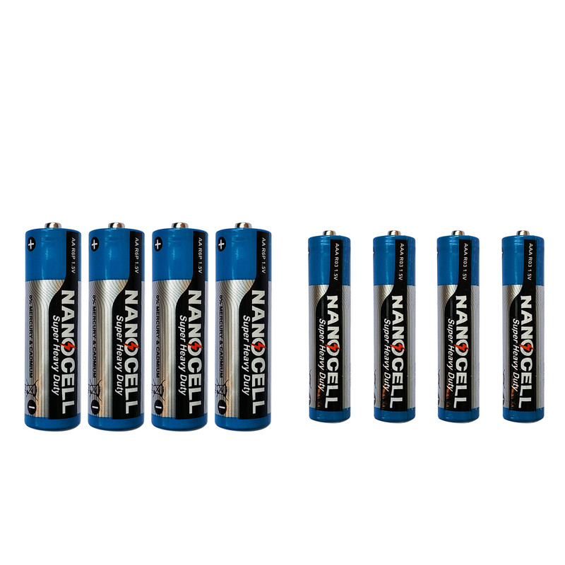 باتری قلمی و نیم قلمی مدل Super Heavy Duty بسته هشت عددی