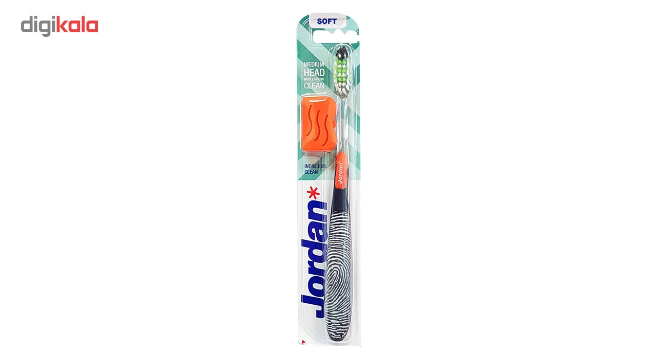 مسواک جردن مدل Individual Clean با برس نرم به همراه درپوش