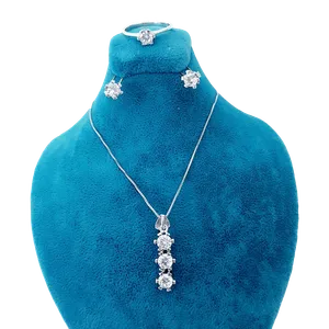 نیم ست نقره مدل برلیان