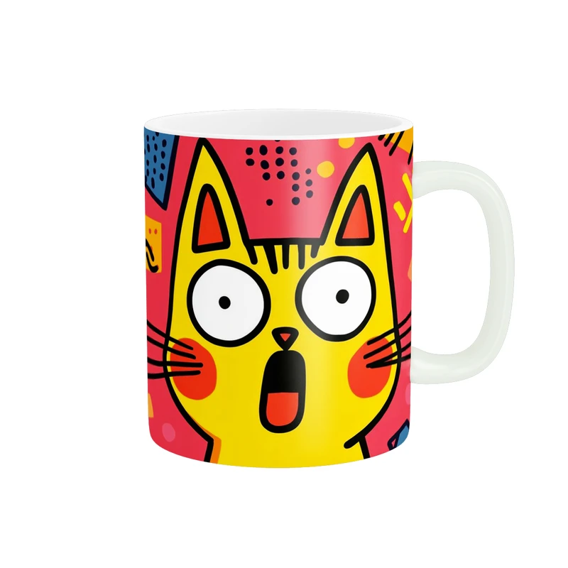 ماگ پاد آفرین طرح گربه کارتونی کد 4986