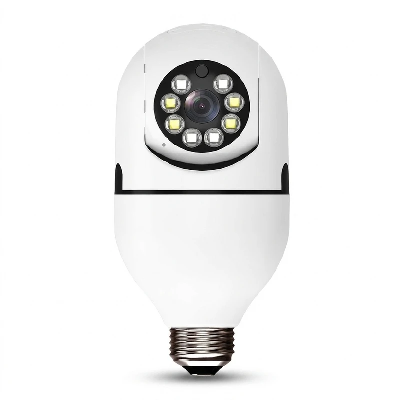 دوربین بیسیم مداربسته تحت شبکه مدل v380 با کیفیت Full HD 1080، لنز 2 مگاپیکسل، چرخش 360 درجه افقی و 90 درجه عمودی، دید در شب تا 20 متر، اتصال Wi-Fi، نصب روی دیوار و سقف، مناسب فضای باز و بسته