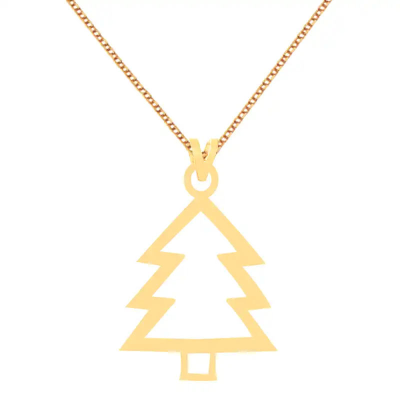 گردنبند طلا 18 عیار زنانه کرابو طرح درخت کاج مدل Kr70039
