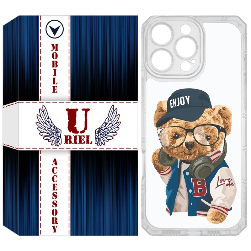 کاور یوریل مدل Clear کد 35 طرح تدی مناسب برای گوشی موبایل اپل iPhone 16 Pro