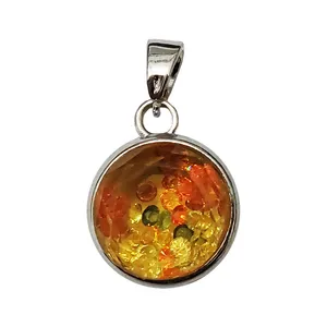 آویز گردنبند زنانه مدل ماه کریستال دار کد 229